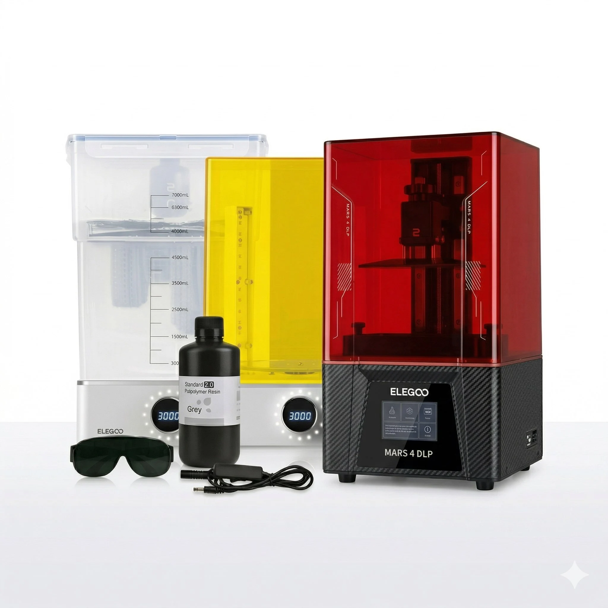 Imagen combo Impresora DLP, Lavadora, Curadora y resina